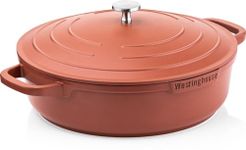 Westinghouse Performance Series 32 cm Orange Casserole Sauté Pan with Lid & Handle Holder | Non-Stick, Induction & Oven Safe, Dishwasher Friendly | Heavy-Duty Aluminum Cookware for All Hobs