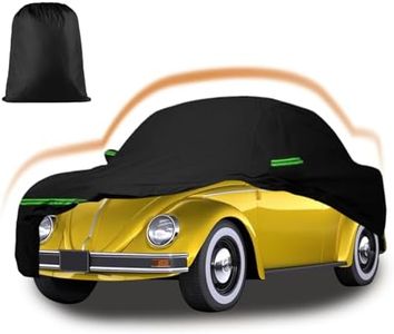 Car Covers for 1960-1980 Volkswagen Beetle Bug Sedan 2-Door, 210T All Weather Protection Custom-fit Beetle Bug Waterproof Car Cover, w/Zipper Door and Cotton Lining, Rainproof, Dustproof and UV Proof