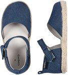 Gerber Unisex-Child Crib Shoes Newborn Infant Toddler Girls Mary Jane, Denim, 4 Toddler