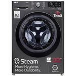 LG 9 Kg (Wash) / 5 Kg (Dry), Ai Direct Drive Technology, Steam, TurboWash & Wi-Fi Fully Automatic Front Load Washer Dryer (FHD0905SWM, Intelligent & Convenient Fabric Care, Allergy Care, Middle Black)