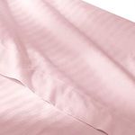 sheetsnthings- Blush Olympic Queen Size Flat Sheets- (Top Sheet) Made from 100% Long Staple Cotton 300 Thread Count,Damask Striped, 98" Wide X 102" Long