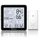 Wittime 2180 Weather Station with Atomic Clock Indoor Outdoor Thermometer Wireless Wireless Temperature and Humidity Monitor Inside Outside with Sensor Battery Powered