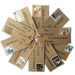 Signature Stamps 10 x Handmade Christmas Traditional Gift Tags with Vintage Postage Stamps