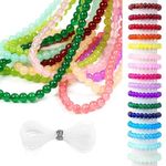 Khillayox Round Glass Beads for Jewelry Making Material 5 Colors 250 Piecess Crystal Beads for Bracelet Making Kits 8mm Colorful Beads for DIY Crafts Necklace Earring Multicolor