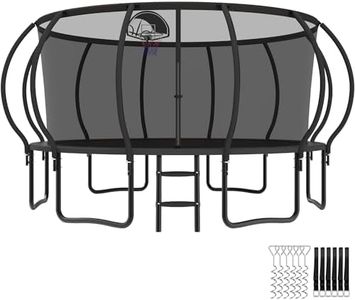 YORIN Tranpoline 16FT Tranpoline for Kids and Adults 1500LBS Recreational Tranpoline with Basketball Hoop, Enclosure Net, Back Yard Heavy Duty Outdoor Pumpkin Tranpolines, ASTM Approved