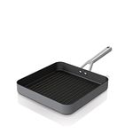 Ninja C30528 Foodi NeverStick Premium 11-Inch Square Grill Pan, Hard-Anodized, Nonstick, Durable & Oven Safe to 500°F, Slate Grey