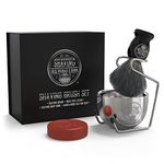 Shaving Revolution Luxury Shaving Brush Set, Includes Badger Hair Barber Brush, Shaving Soap, Stainless Steel Shaving Bowl, Safety Stand - Shaving Kit for Men