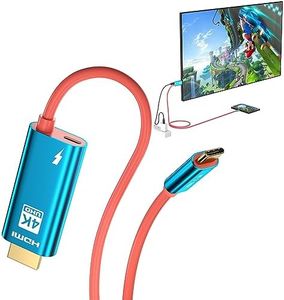 QCEs USB C to HDMI Cable for Switch/OLED, Portable Switch Dock 4K HDMI TV Adapter Cord with Charging 6.6Ft Compatible with Nintendo Switch Dock, Steam Deck, iPhone 15, Galaxy S23