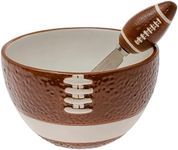 Boston International Ceramic Stainless Steel Spreader Super Bowl Party, 5-Inches, Football Fever