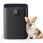 MORENTO Air Purifiers for Bedroom Home Large Room up to 1076 Sq Ft PM 2.5 Display Air Quality Sensor True HEPA Air Filter Remove the Pet Hair with Double-sided Air Inlet, 24db, Black, 1 Pack