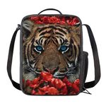 COEQINE Lunch Box Insulated Lunch Bag Print Floral Tiger for Women Men Tote Bags for Work Picnic Outdoor Capacity Lunch Box Thermal Cooler Bag