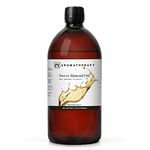 n2 Aromatherapy Sweet Almond Oil - 900ml - for Skin, Hair, Massage, Nails, Cuticles, Ears, Face, Body - Natural Skin Care for DIY Beauty, Soap Making