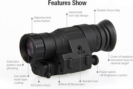 ANIUXIAOGE Military Digital Night Vision Monocular – Head-Mounted IR Scope for Hunting, White/Black
