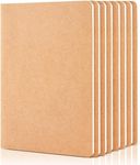 feela 8 Pack Blank Kraft Notebooks A5, 60 Pages Blank Notepad Journal Bulk, Soft Brown Cover Multipack Notebooks for Students Travelers Making Plans, Writing Memos Office School Supplies, 14X21cm