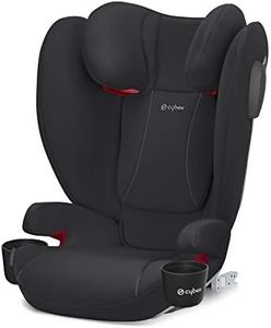 Cybex Solution B2 Fix+ Lux High Back Booster Seat, Lightweight, Secure Latch Installation, Linear Side Impact Protection, Reclining 12 Position Height Adjustable Headrest, Volcano Black