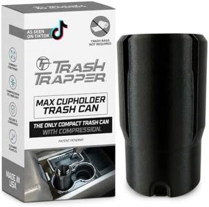 Trash Trapper Car Trash Can Cup Holder | Max Car Trash Can | Fits in Most Cupholders | 5.6" x 3.5" | Traps More & Empties Less, Patent-Pending Compaction, Holds Many Weeks Small Garbage, Black/Grey