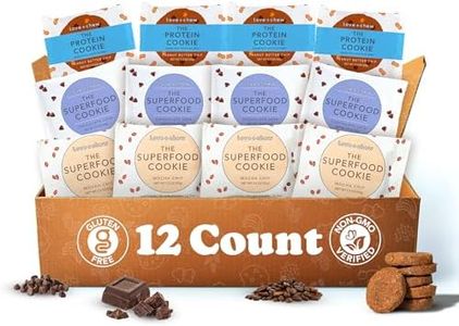 Love + Chew Soft Baked Protein Cookies, Gluten Free | (12) Count Chocolate Lover's Variety Pack | Vegan, Paleo, Non GMO and Packed with Superfoods. - Individually Wrapped, and Made from High Protein Almonds - (2) Ounce Cookies