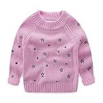 Mud Kingdom Baby Girl Sweater Pullover Stars Purple 2T