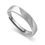 Meissa Couple Rings 925 Sterling Silver Dainty Diamond Wedding Bands Men and Women Promise Ring Statment Ring Size Adjustable (1 Ring-3.8mm Width)