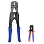 iCrimp Wire Rope Crimping Tool for Aluminum Crimping Loop Sleeve, Two Barrel Ferrule, Oval Sleeves, 3/64 in to 1/8 in, Wire Rope Swaging Tool Kit with Wire Rope Cutter