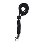 Tough Paracord Neck Lanyard for Dog Whistles & Clickers, ID, Keys, Braided Knot (Black)