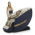 Lixo Massage Chair-LI4400, Comfort with 22 Auto Wellness Programs, 4 Innovative Features, Rotary Switch, Bluetooth & LCD Screen | Prime Triple-Core Massage Chair for Full Body - Blue & Beige