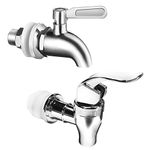 Set of 2, Beverage Dispenser Replacement Spigot, SourceTon Stainless Steel Spigot and Plastic Spigot, Dispenser Replacement Faucet