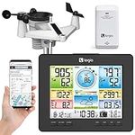 Logia 7-in-1 Wi-Fi Weather Station with Solar | Indoor/Outdoor Remote Monitoring System, Temperature Humidity Wind Speed/Direction Rain UV & More, Wireless Color Console w/Forecast Data, Alarm, Alerts