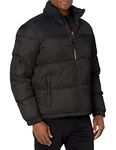 LONDON FOG Men's Puffer Down Alternative Coat, Black, Large