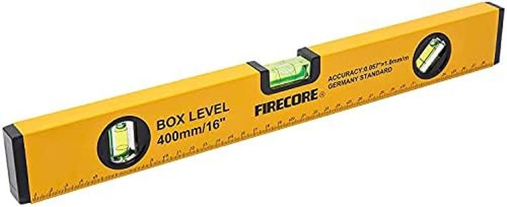 Firecore Measuring Spirit Level,40cm Aluminum Alloy Torpedo Level, 45°,90°,180°, Shock Resistant for Construction, Carpenters, Picture Hanging（FSL400AL）