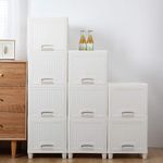 KWER Maximize Storage Space: Versatile Stackable Drawer Organizer Storage Box for Ideal for Neat and Tidy Storage Solutions plastic drawers storage (White, 1 Layer)