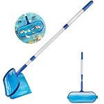 AKOFIC Pool Leaf Skimmer, 120CM Swimming Pool Skimmer Fine Mesh, Skimming Pool Leaf Cleaning Net with With Telescopic Handle Pole for Pool Garden Pond Fish Tank Fountain Hot Tub Spa