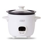 Dash DRCM200GBWH04 Mini Rice Cooker Steamer with Removable Nonstick Pot, Keep Warm Function and Recipe Guide -, 2 Cups, Great for Soups, Stews, Grains and Oatmeal -, White