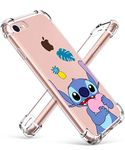 STSNano Case for iPod Touch 5/6/7 Fashion Cute Cartoon Soft TPU Silicone Cover, Love Stch Design Fun Clear Funny Protective Skin Slim Fit Ultra-Thin Shockproof Teens Kids Cases for iPod Touch 7&6&5