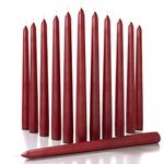 CANDWAX 30 cm Taper Candles Set of 12 - Dripless and Smokeless Candle Unscented - Slow Burning Candle Sticks Ideal as Christmas Candle or Dinner Candles – Bordeaux Candles