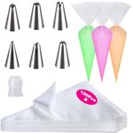 106Pcs Piping Bag and Nozzles, 10 inch Disposable Piping Bags, Icing Piping Bag for Cake Cupcake Dessert Cookies Decoration