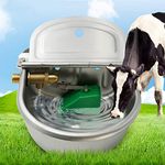 BREUAILY Automatic Cattle Water Bowls with Float Valve Stainless Steel Horse Drinking Waterer Cow Drinking Water Trough for Sheep Horse Goat Dog Poultry