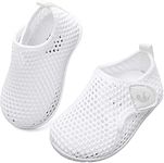 JOINFREE Baby Girls Water Shoes Kids Quick-Dry Comfortable Baby Boys Water Barefoot Shoes Hollow/White 18-24 Months Infant