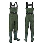 Fishing Chest Waders for Men Women with Boots Waterproof Breathable Waders with Chest Pocket and Adjustable Strap, Nylon Fly Coarse Fishing Waders, Gift for Fishing Lover