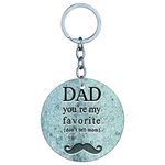 YuBingo Dad You're My Favorite Designer Printed Keychain (One-Side Print on MDF Wood, 5 Cm Diameter, Round)