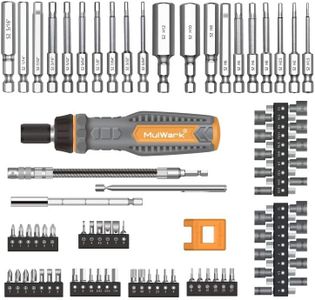 MulWark Hex Head Allen Wrench Drill Bit Set 20PC (10pc Metric & 10pc SAE) & 63PC Magnetic Ratcheting Screwdriver Bit Set
