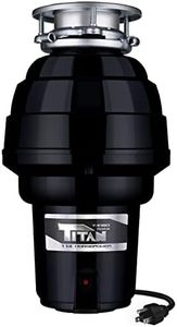 TITAN 10-US-TN-1060-3B Torque Garbage Disposal System with Stainless Steel Impellers & Griding Components, Black (1-1/4 HP | Premium)