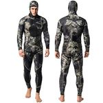 Nataly Osmann Camo Spearfishing Wetsuits Men 3mm Neoprene 2-Pieces Hooded Super Stretch Diving Suit