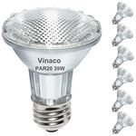 Vinaco Par20 Flood 39W 120V 480 Lumens, 6 Pack Long Lasting Par20 39w Dimmable, par20 Warm White 3000K, Par20 Flood Light Bulbs E26 Base for Track and Recessed Lighting