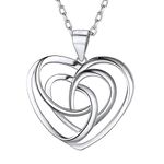 PROSILVER Celtic Necklace for Women Sterling Silver Irish Jewelry Dainty Necklace Charm Love Heart Celtic Knot Pendant