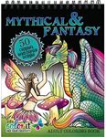 Mythical & Fantasy Adult Coloring Book - Features 50 Original Hand Drawn Designs Printed on Artist Quality Paper, Hardback Covers, Spiral Binding, Perforated Pages, Bonus Blotter