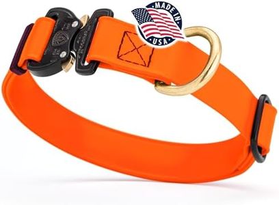 Viper BioThane Dog Collar with Cobra Metal Buckle – Tactical, Odor Resistant, Waterproof Collars for Large Dogs & Medium Dogs – Made in USA (L 15-25in W 1in, Hunter Orange)