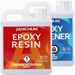 JANCHUN 72oz Premium Clear Epoxy Resin Kit Casting and Coating for River Table Tops, Art Resin,Jewelry Projects, DIY,Tumblers, Molds, Art Painting and More