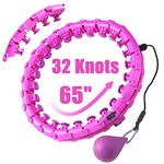 OurStarry 32 Knots Weighted Hoola Circle Fit Workout Hoop Plus Size, Infinity Hula Fitness Massage for Women, Smart Waist Exercise Ring for Adults Weight Loss (32Knots Purple)