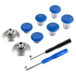 eXtremeRate 4 in 1 Metal Magnetic Thumbsticks Joysticks Swap With T8H Cross Screwdrivers Repair Replacement Parts Kits for Xbox One Xbox One Elite Xbox One X S Xbox Series S X for PS4 for PS4 Slim for PS4 Pro Controller (Blue)